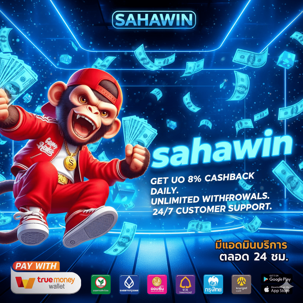sahawin เว็บพนันครบวงจร ตอบโจทย์ทุกความต้องการ สล็อต บาคาร่า ยิงปลา กีฬา โปรโมชั่นจัดเต็ม สมัครง่าย ฝากถอนออโต้